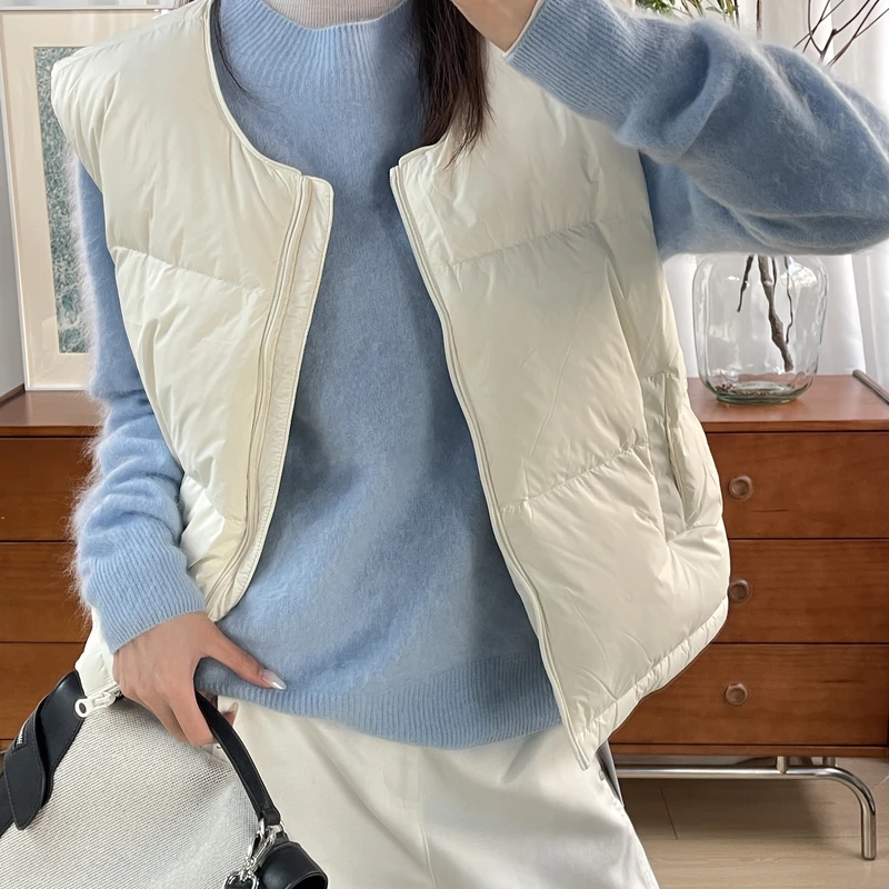 piecebypiece 圆领羽绒女款2025新款外穿冬加厚90白鸭绒