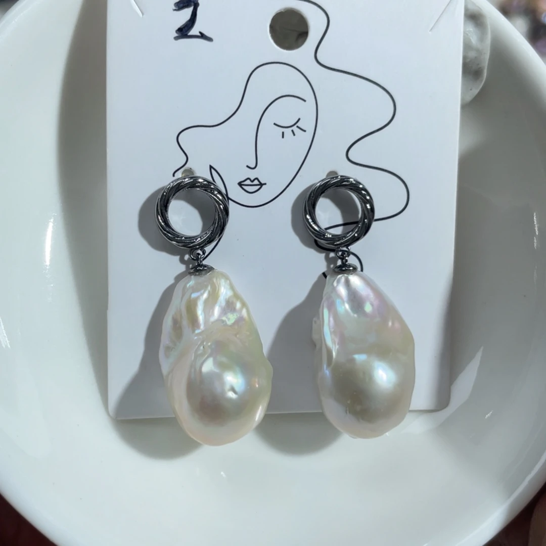 淡水珍珠耳饰合金07