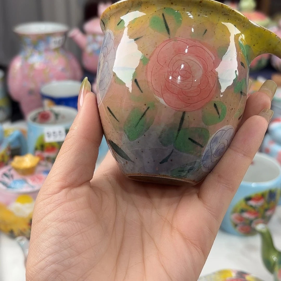 瓷片景德镇手绘高温釉下彩陶瓷茶具