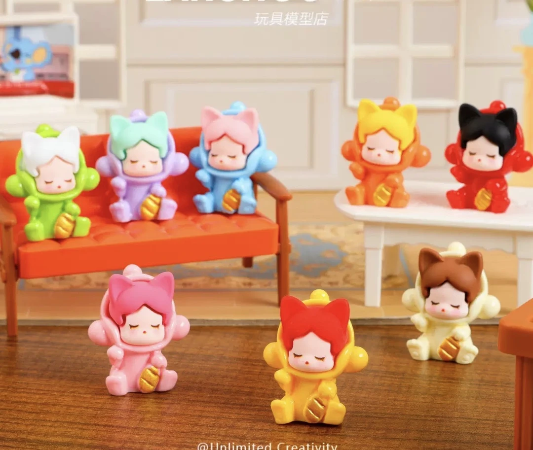 【九宫格】猫咪公仔8色 树脂钥匙扣卡通DIY配件车载挂件