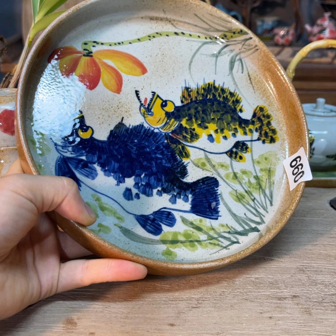 壶素浅陶瓷手工手绘