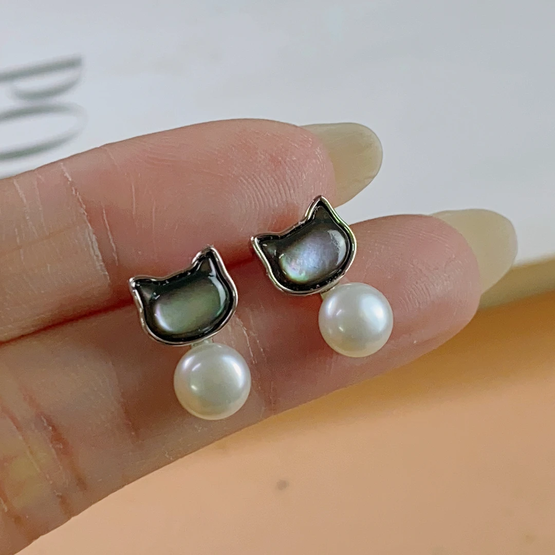 1888/ZY888-885 时尚精美珍珠猫猫耳钉/多样性发/一对