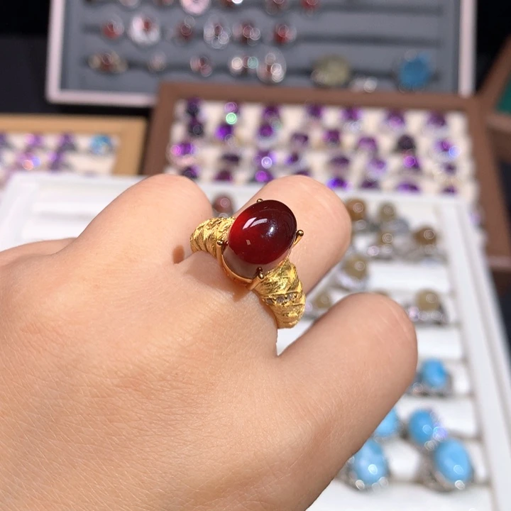 【闪购商品】水晶戒指银S925镶嵌呦**撒戒指