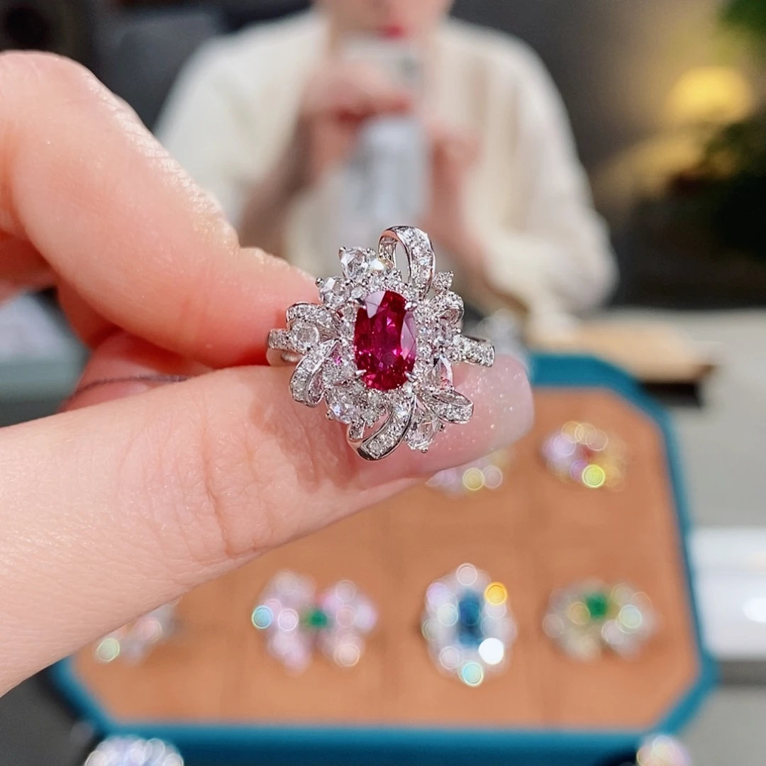 18K金镶嵌戒指红宝石1.2ct无烧鸽血红aigs