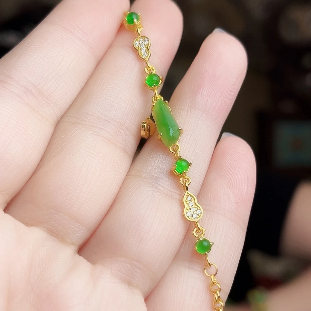 翡翠银S925镶嵌颈饰手链