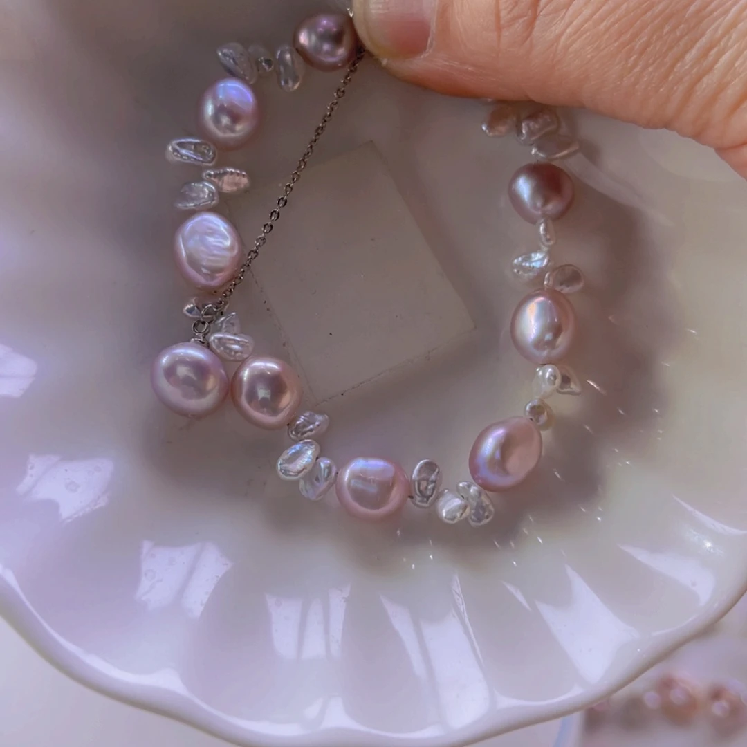 淡水珍珠手绳合金玺*，