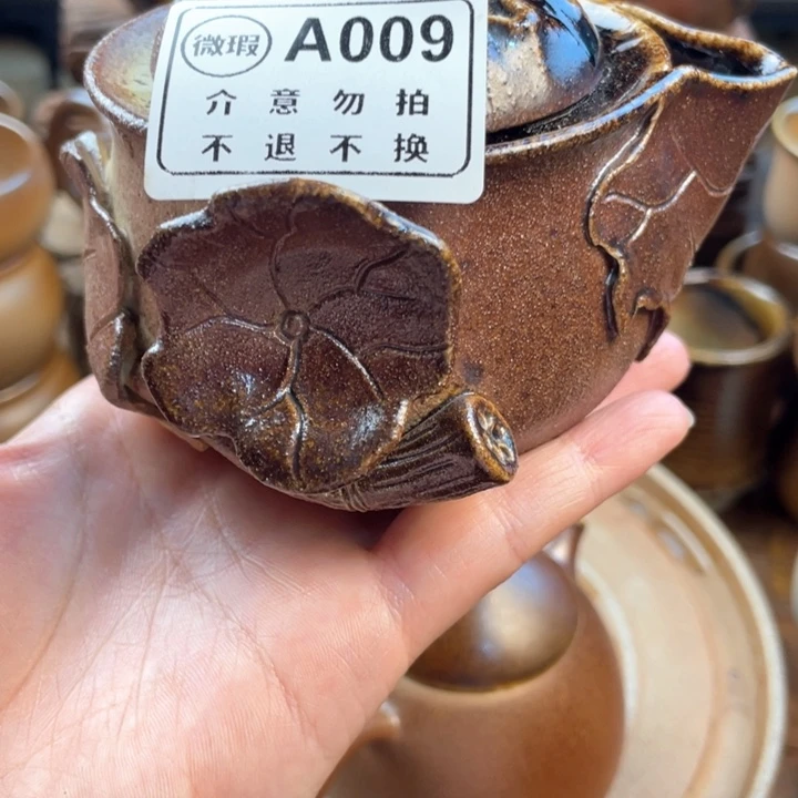 杯除*建水紫陶白泥柴烧壶