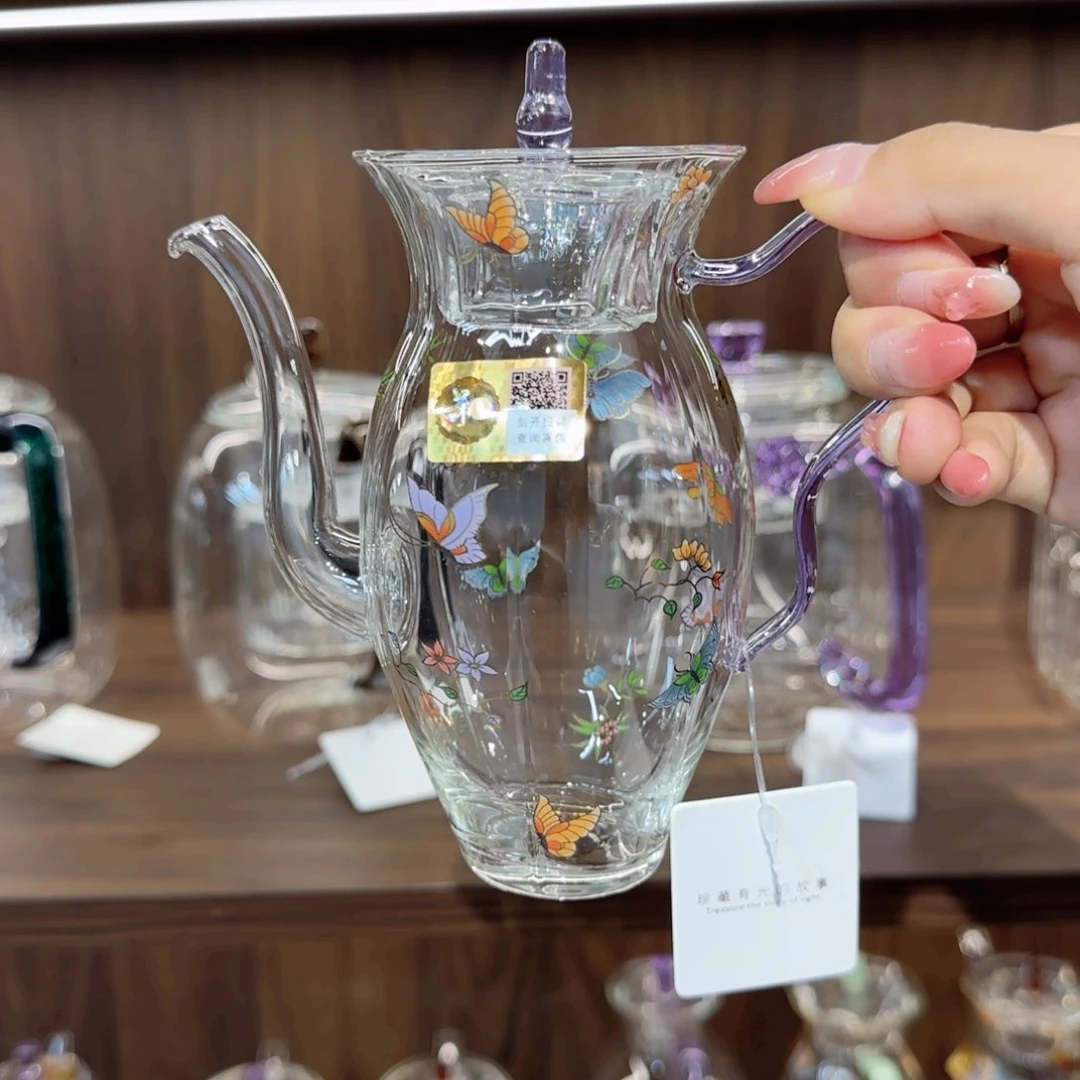 ?**?蝶恋花浅紫色花蓉壶