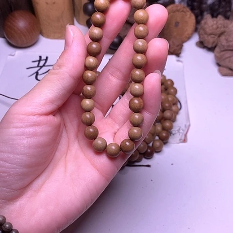 檀香木手串/手链檀香黑肉0.8/25单圈顺纹
