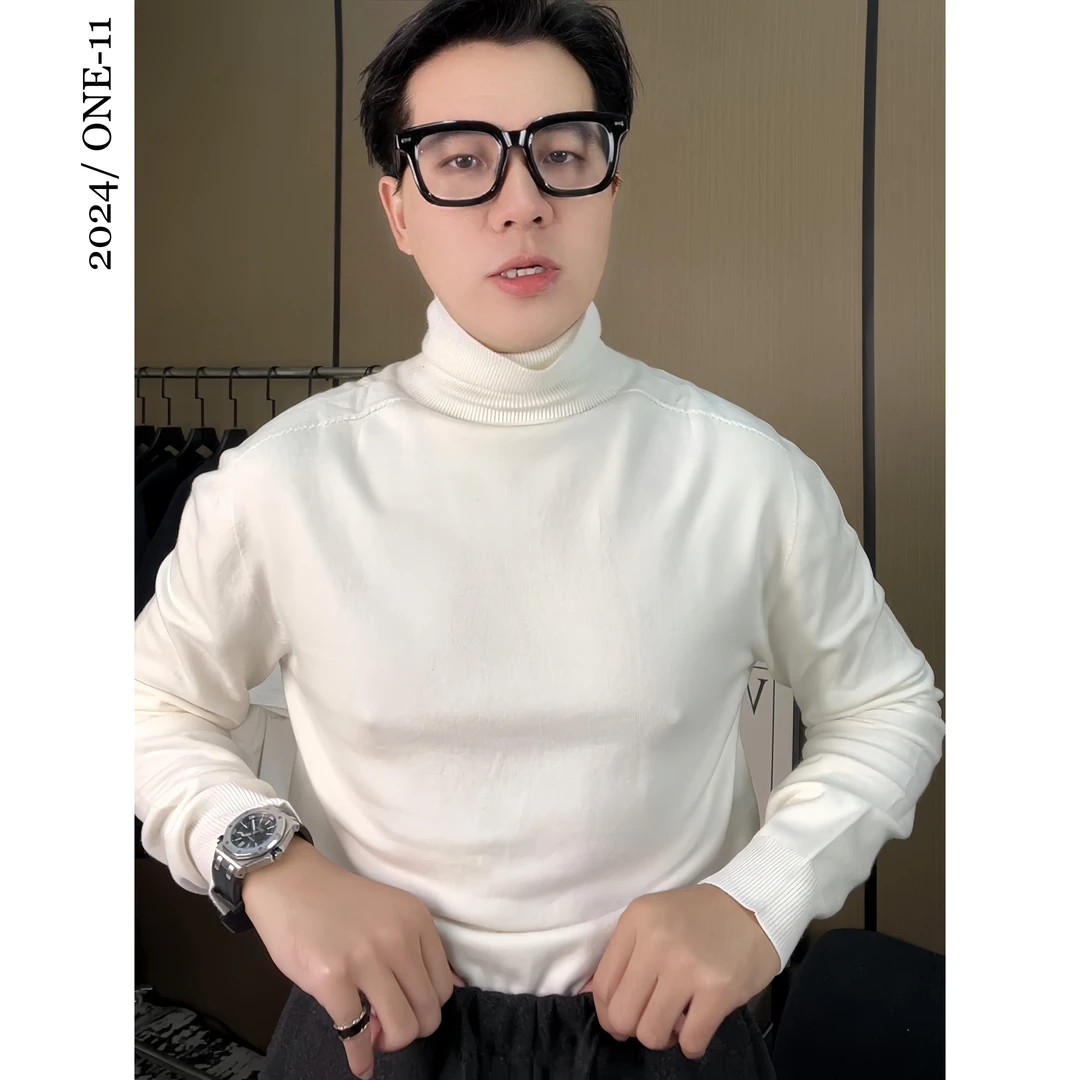 断码清仓      男士长袖简约保暖休闲百搭纯色打底高领毛衣内搭