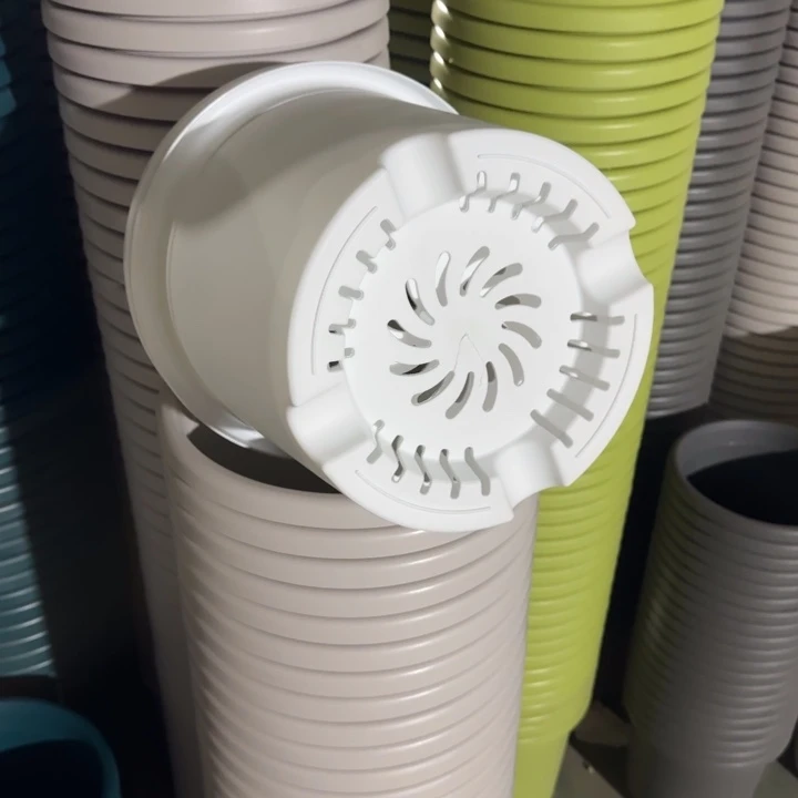 四季5号5个白色口径29高25花盆