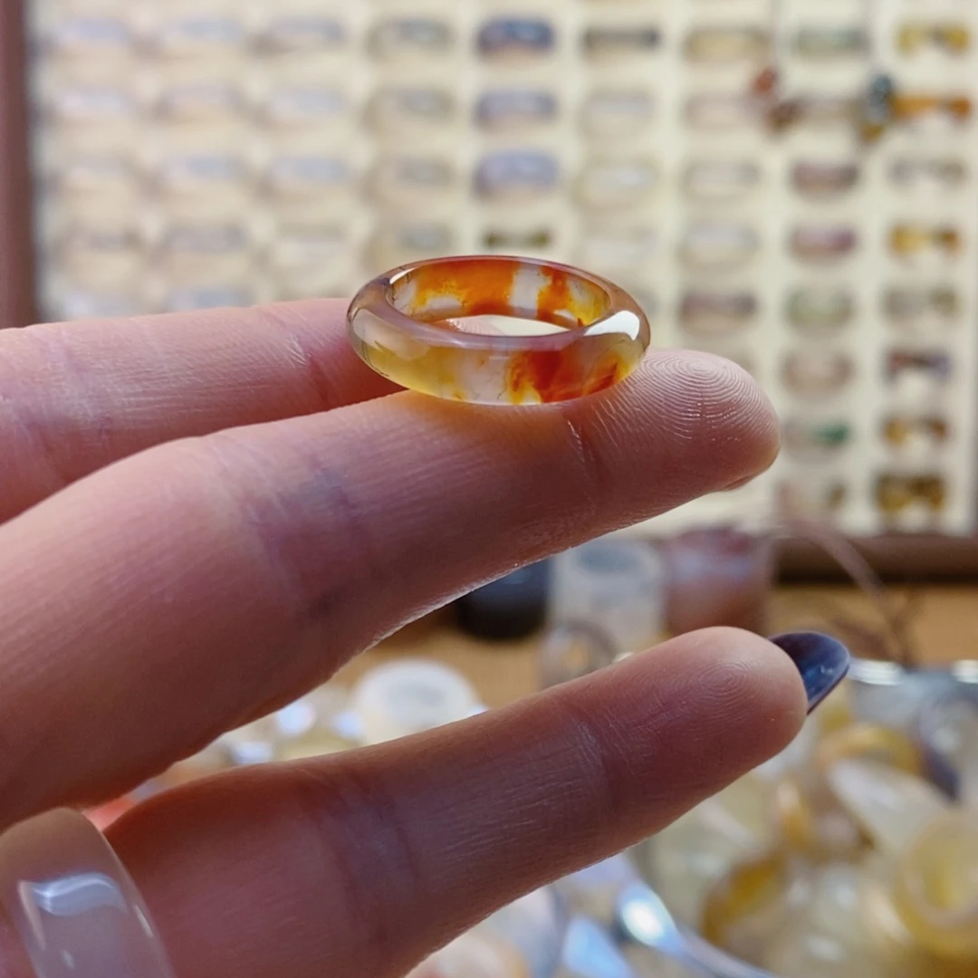 玛瑙/玉髓戒指未镶嵌姒****）
