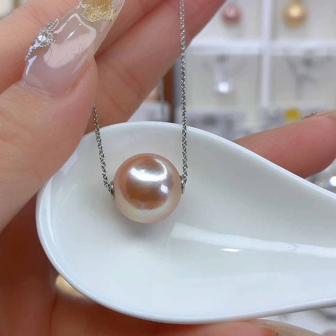 银S925镶嵌淡水珍珠颈饰F