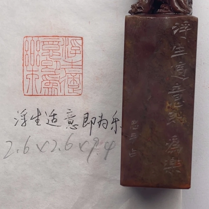 青田石印石浮生适意即为乐