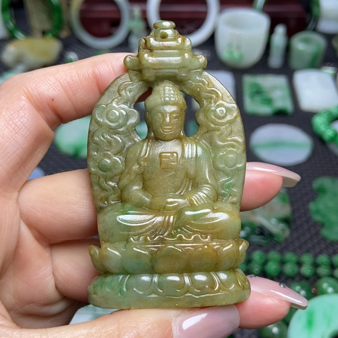 翡翠未镶嵌挂件清