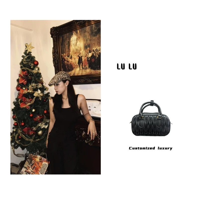 时尚百搭轻奢女包褶皱 黑色   10816