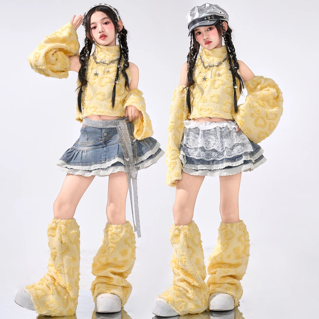 爵士舞服女童韩版甜酷高领背心jazz舞蹈服女团韩舞街舞走秀演出服