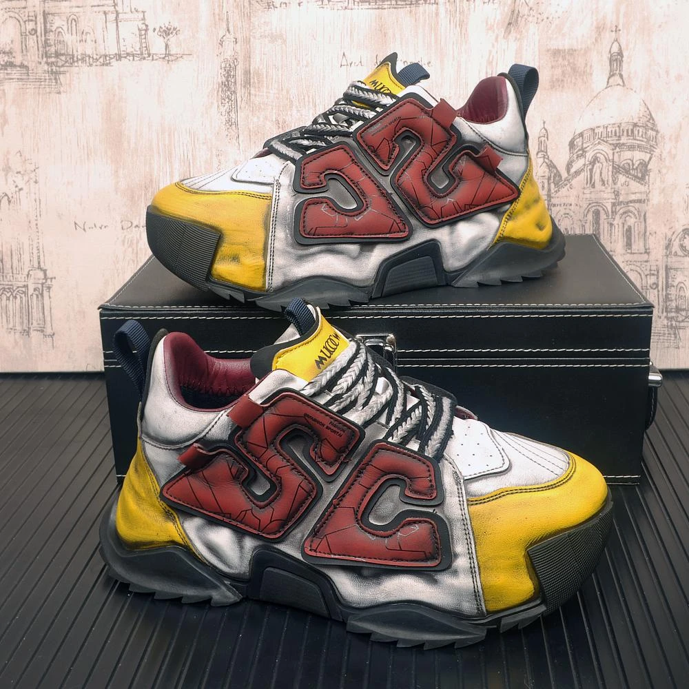 男鞋2025新款厚底老爹鞋男款懒人百搭内增高休闲运动鞋个性潮流鞋