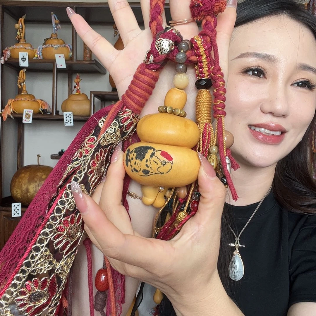 艺***甲墨刻钱袋子包挂葫芦