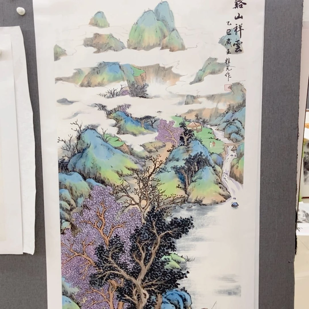 波***涛国画手写手绘火花84