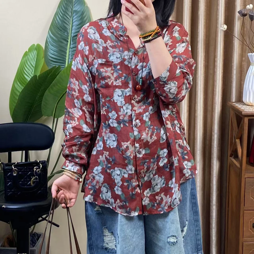 孤品 夏季纯亚麻显瘦百搭简约复古福利款上衣