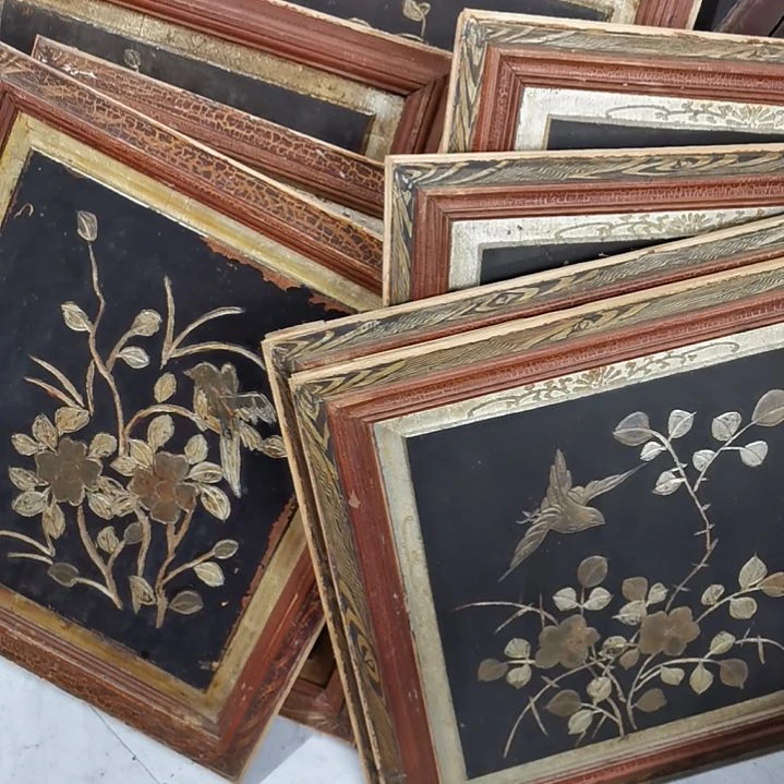 木聚*堂老木雕花版四对