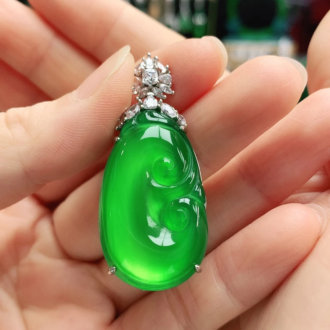 ✧***霖玛瑙/玉髓吊坠银S925镶嵌