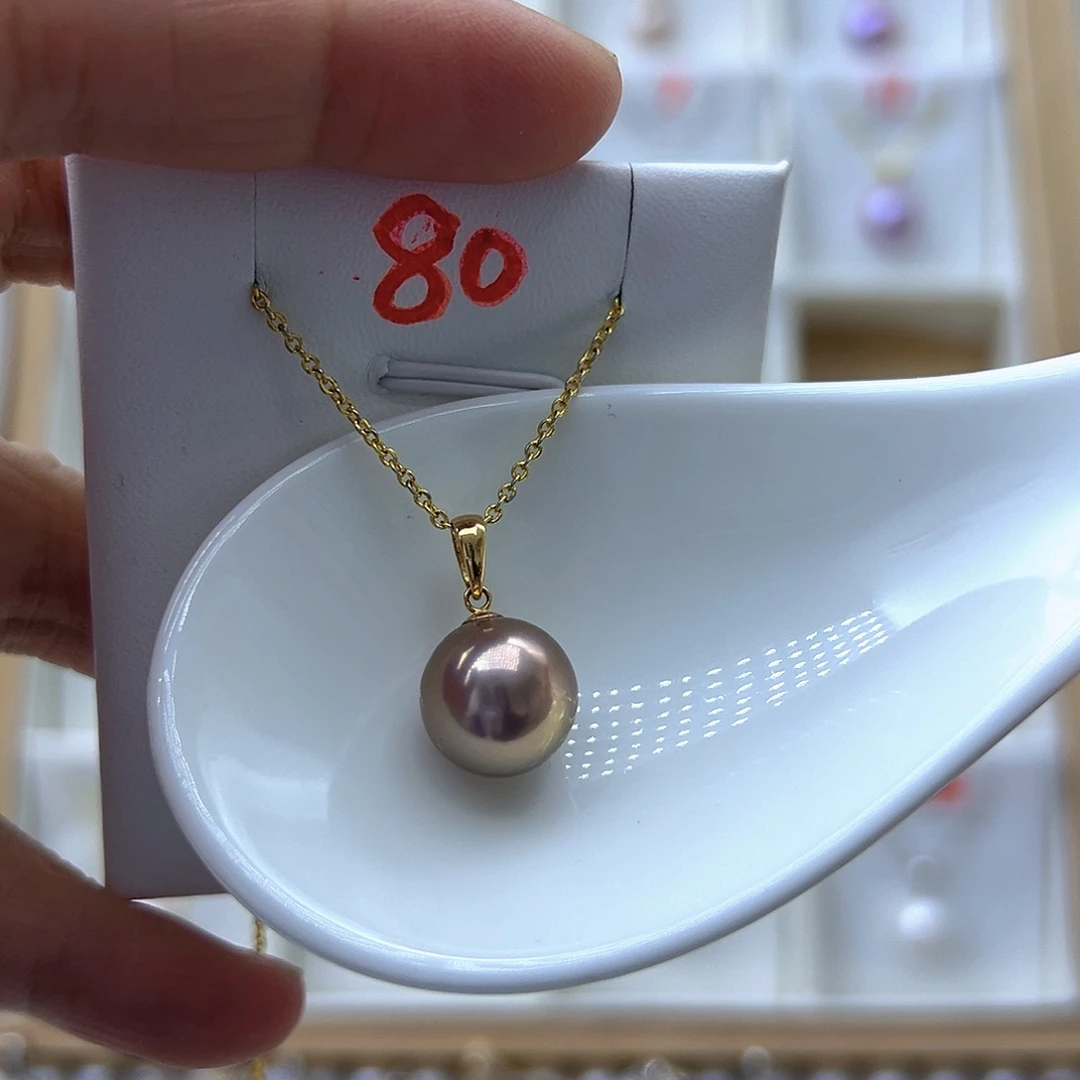 吊坠(不含链)淡水珍珠18K金镶嵌