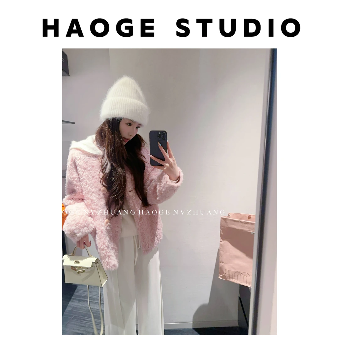 浩哥严选●粉雾漫漫HGQ5WT3275A全羊毛外套预秋冬短款时减龄设计