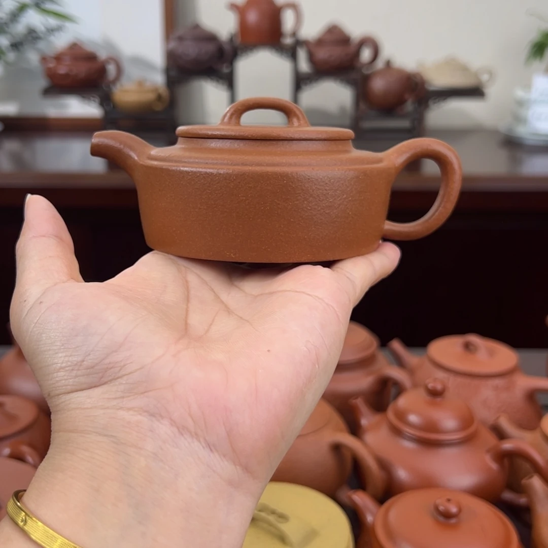茶壶紫砂黄降坡线韵150cc