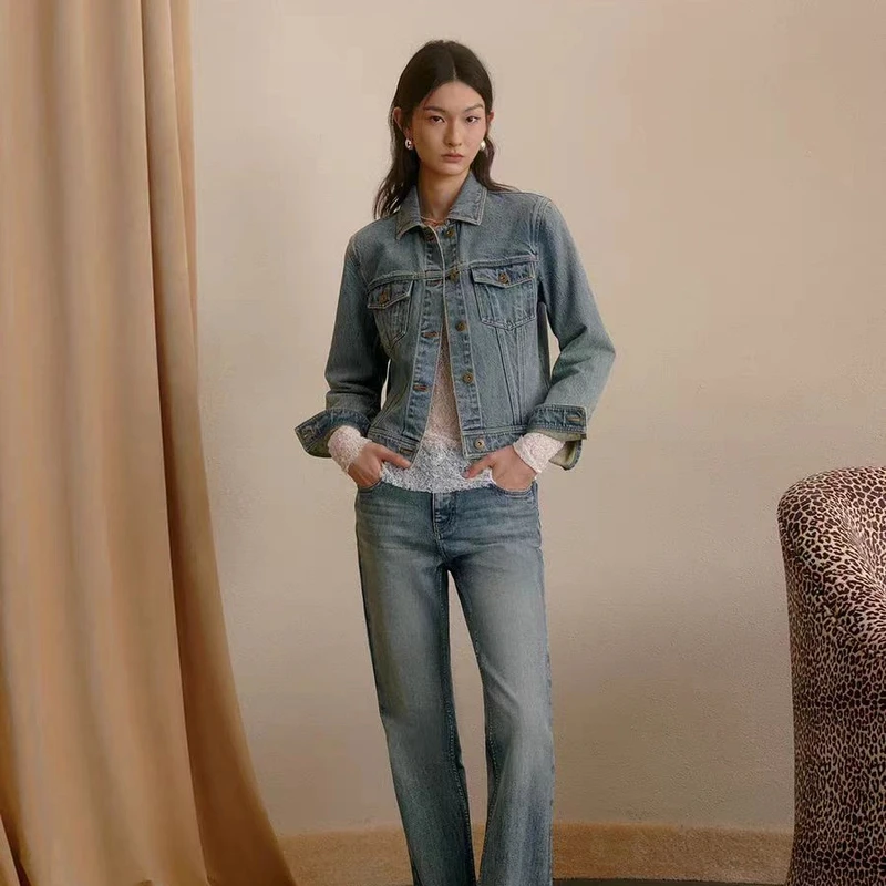 12【土壤牛仔棉】牛仔外套女新款休闲复古Cleanfit风