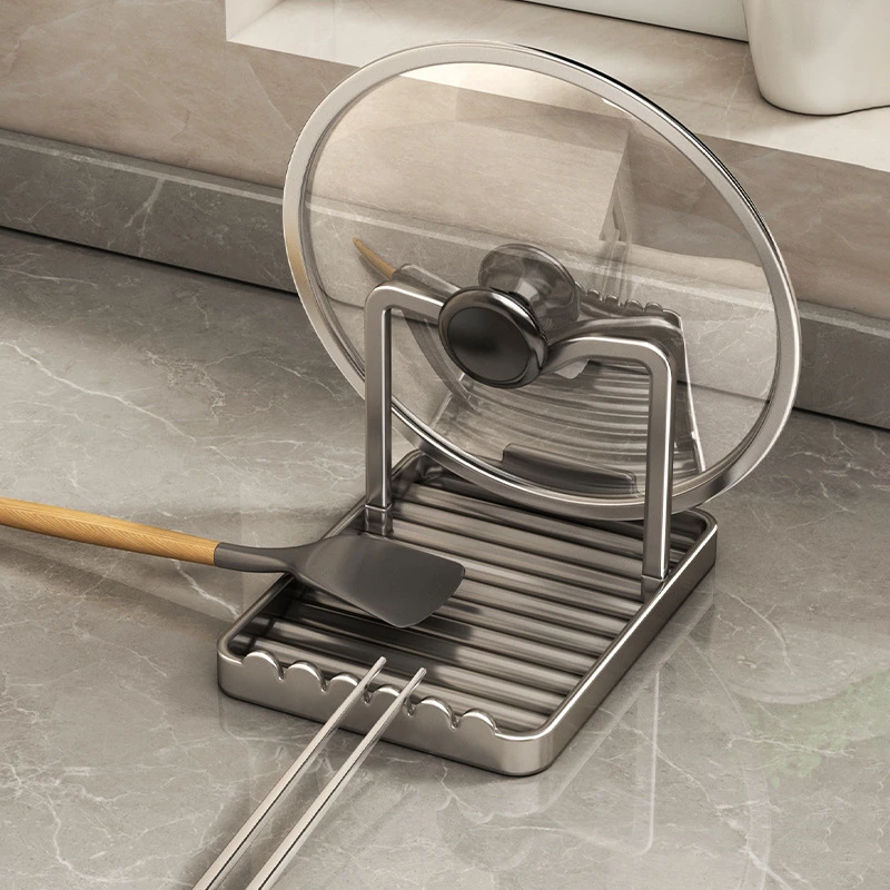 枪灰锅盖架台面置物架家用锅铲架托多功能放锅盖沥水收纳神器架子