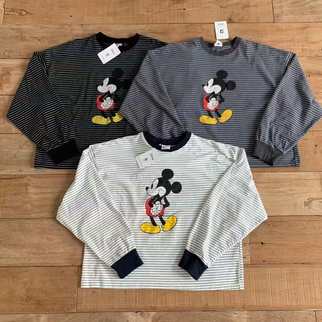 韩国东大门正品代购，VAU条纹鼠鼠圆领长t（bu tui bu huan）