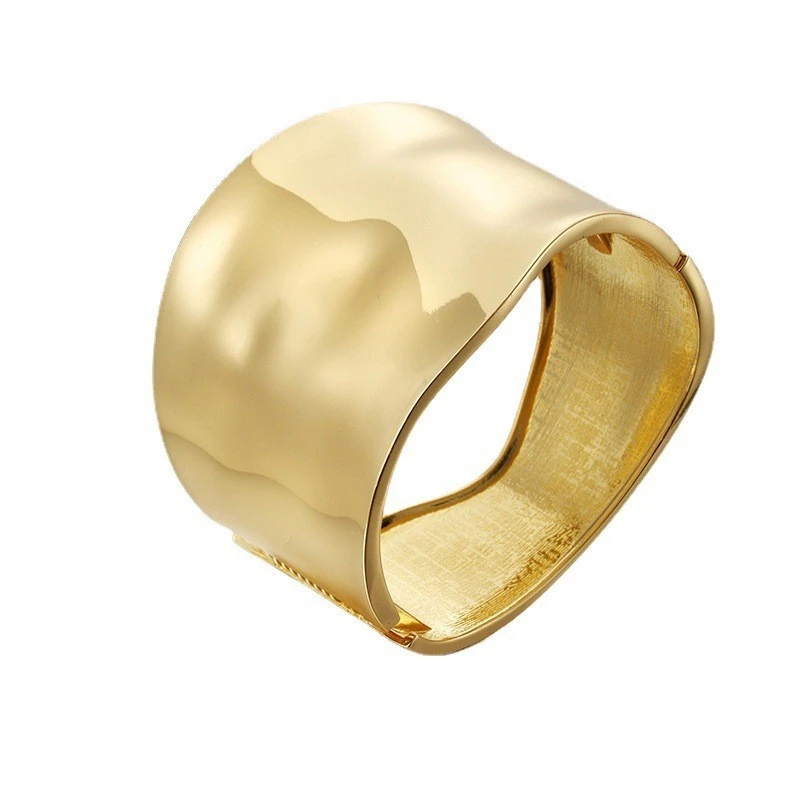 欧美夸张手镯宽边欧美时尚手镯拉丝女外贸手镯手链高级感手镯