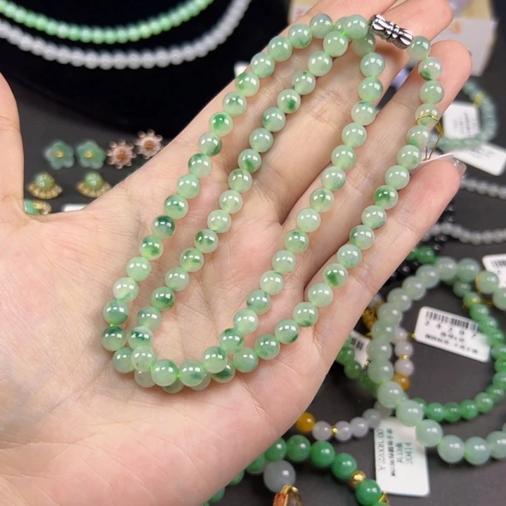 未镶嵌手串翡翠晴底飘花 项链