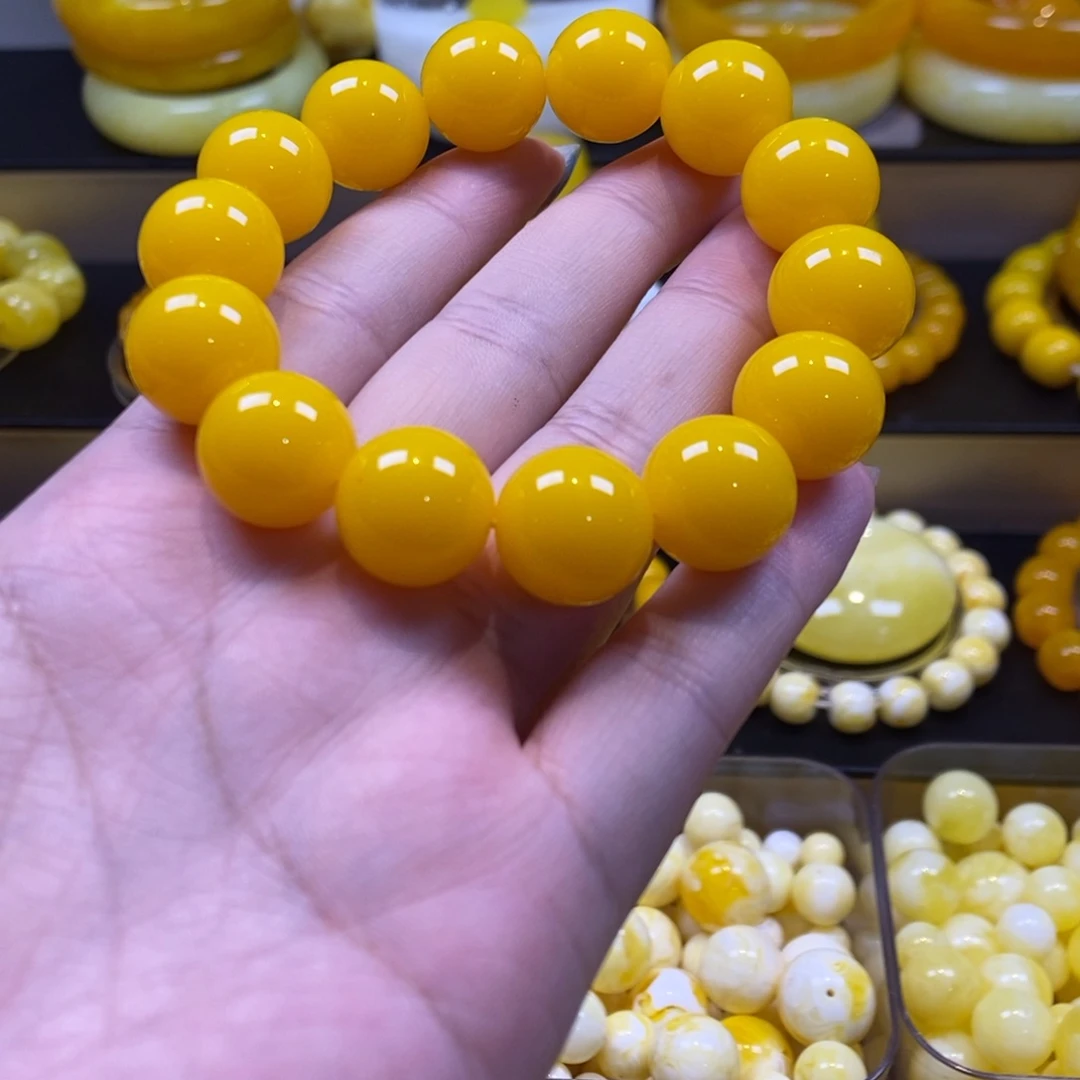*****精品手串鸡油黄14颗