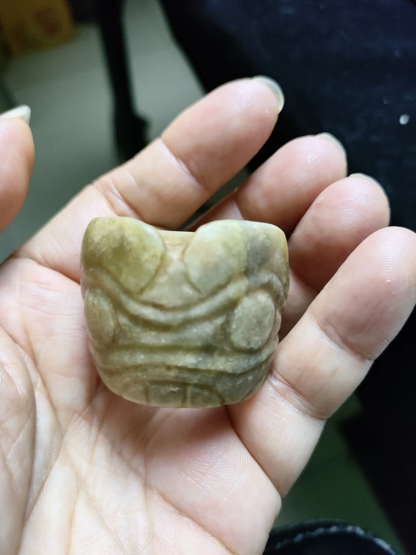 河磨奇石权杖头形形件