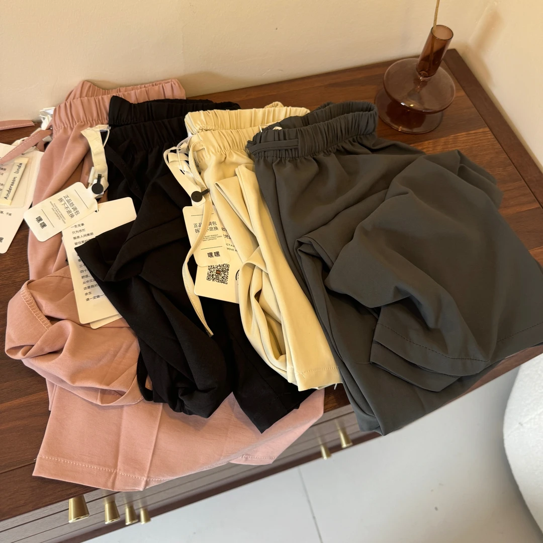 白桃气泡 夏季新款垂坠感直筒拖地凉凉冰冰裤 2456