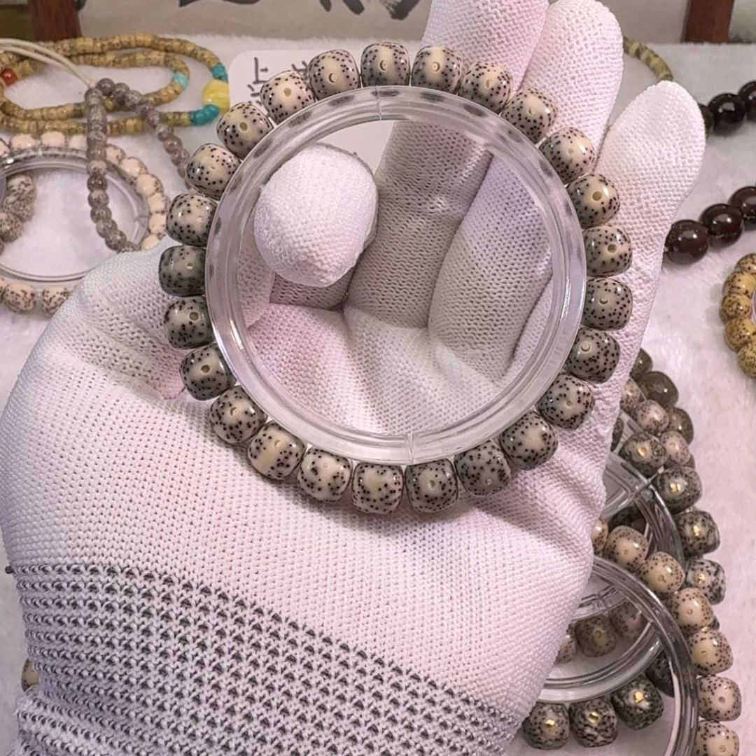 星月菩提手串原生态青花瓷带侧留白9.8