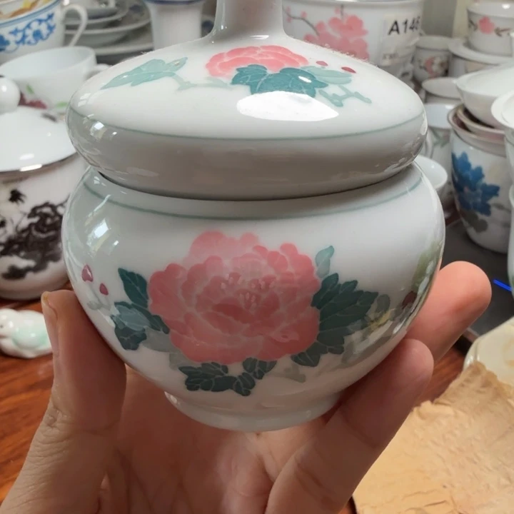 醴陵群力蓝底温酒器微瑕