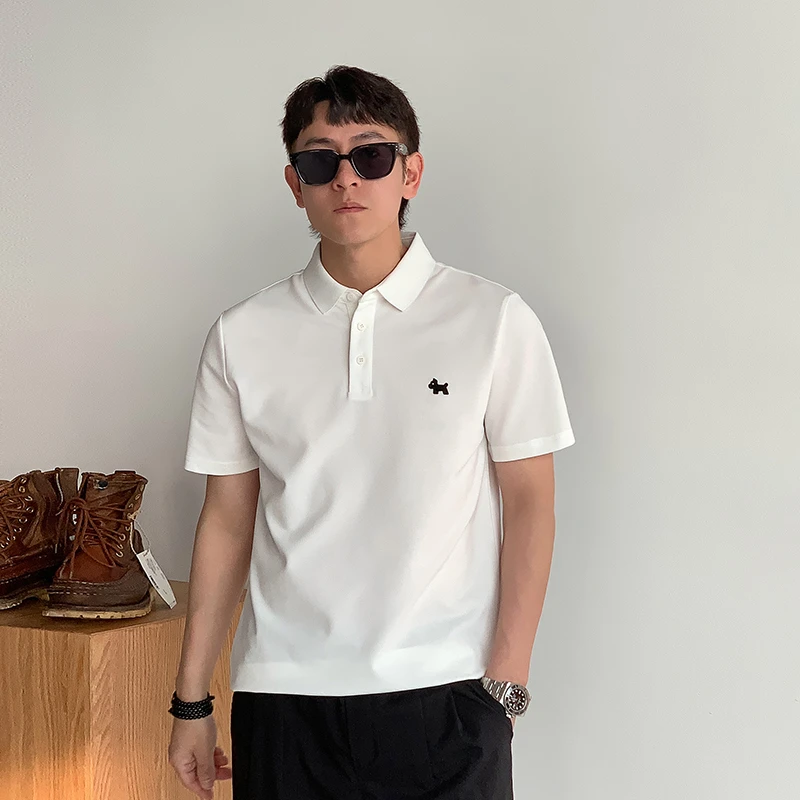 徐太浪简约卡通短袖POLO衫男夏季2025新款宽松休闲翻领保罗衫上衣