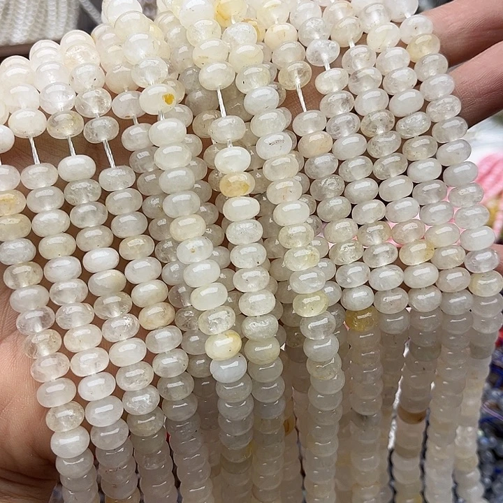 玛瑙/玉髓未镶嵌珠宝半成品yt8mm左右黄胶花算盘珠