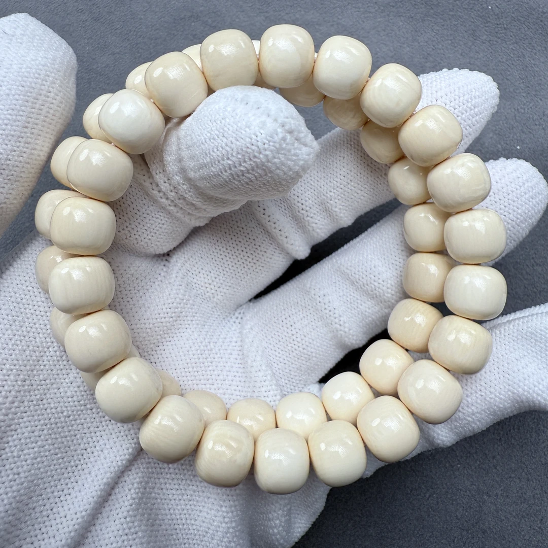 【4A全品】天然猛犸象牙肉芯料老型手串全品无暇