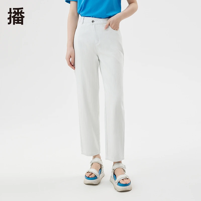 【达人专属】播夏新品水洗款式休闲斜门襟牛仔裤DDQ2KD5111呢喃