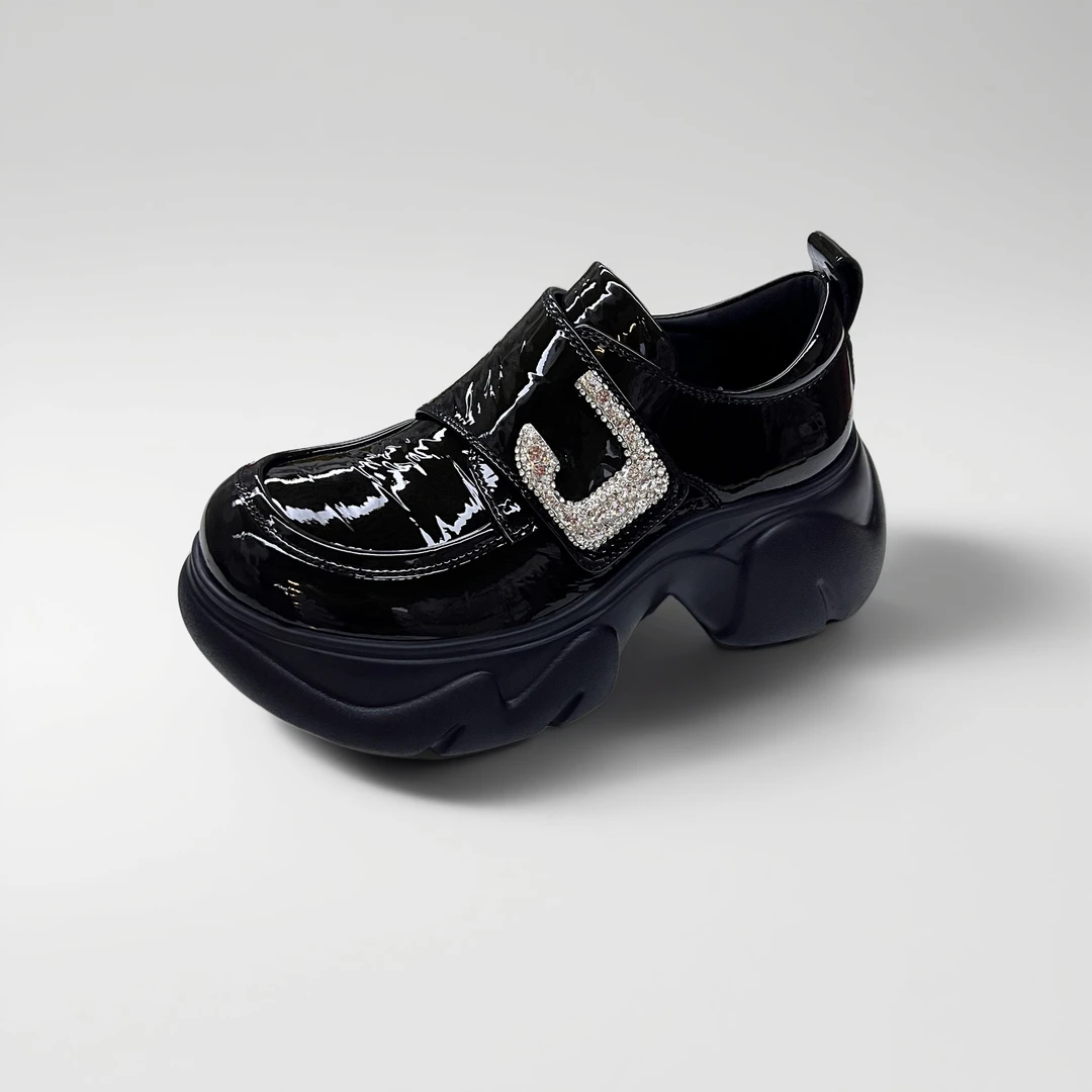 【聚新汇】2518-2 秋季新款小个子甜酷时尚百搭舒适厚底乐福鞋