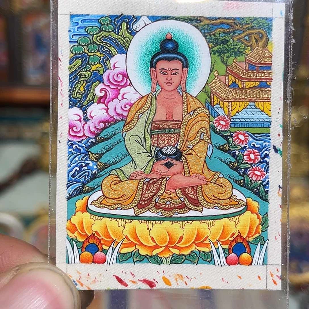 吊坠青海热贡纯手绘阿米