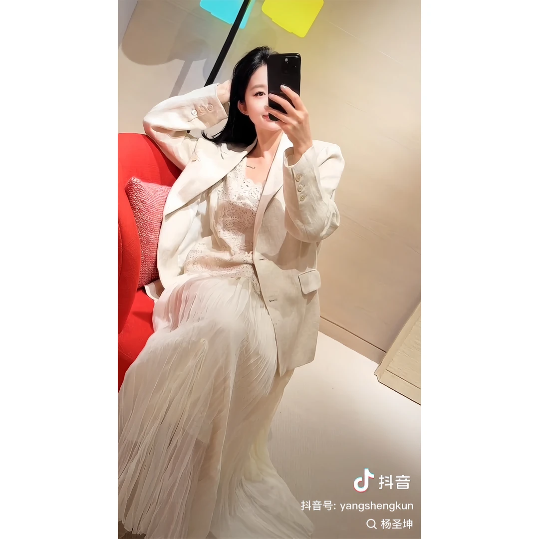 DR杨圣坤+2025春夏100%亚麻薄款休闲宽松西装外套女YM2502-2014