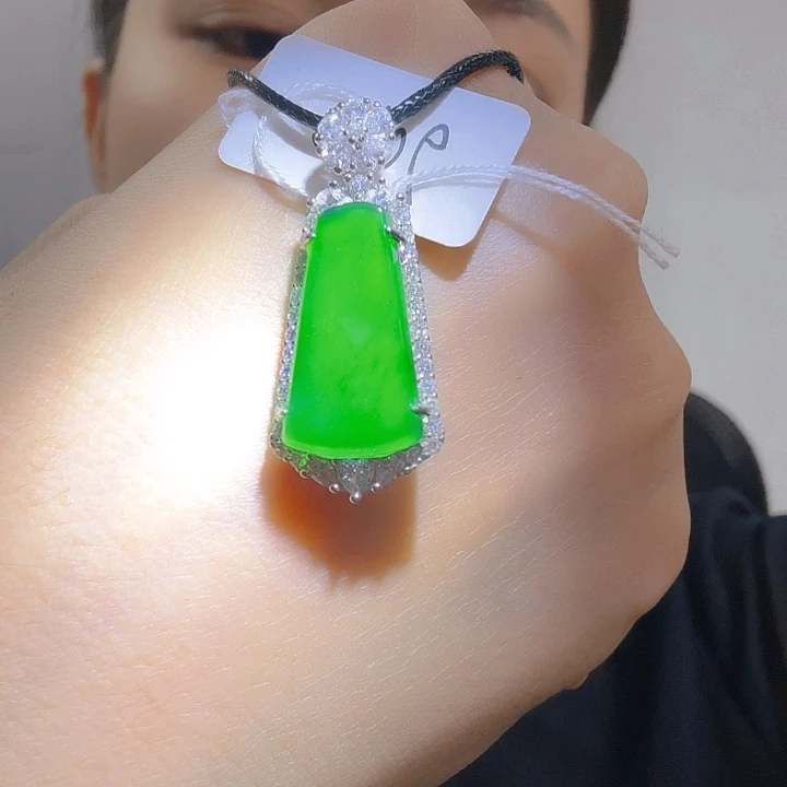 翡翠银S925镶嵌吊坠(不含链)