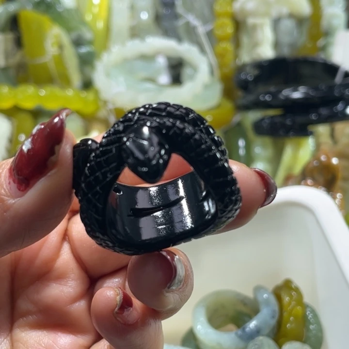 岫玉未镶嵌戒指23