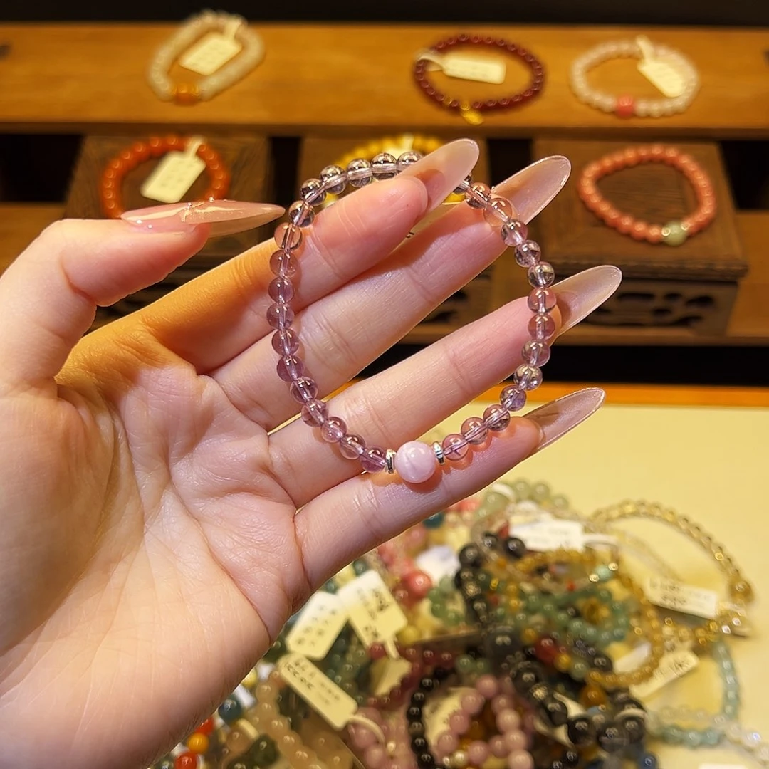 水晶手链银S925镶嵌紫水晶2118